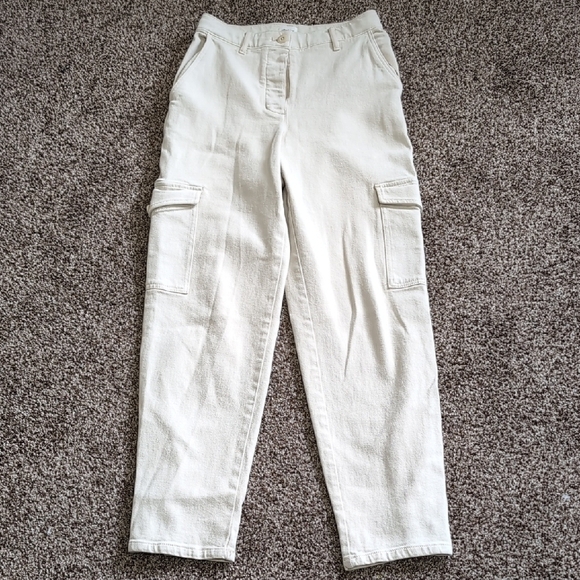 Aritzia Wilfred Free Modern Cargo Pants High Waist Twill Cream Size 2 - Picture 3 of 16